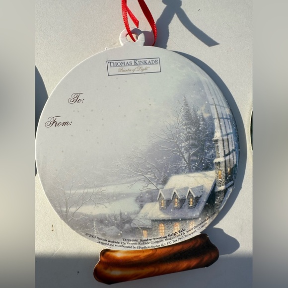 Thomas Kinkade Christmas 12 Pop Up Ornaments Gift Tags With 16 Envelopes Vintage - Picture 4 of 14
